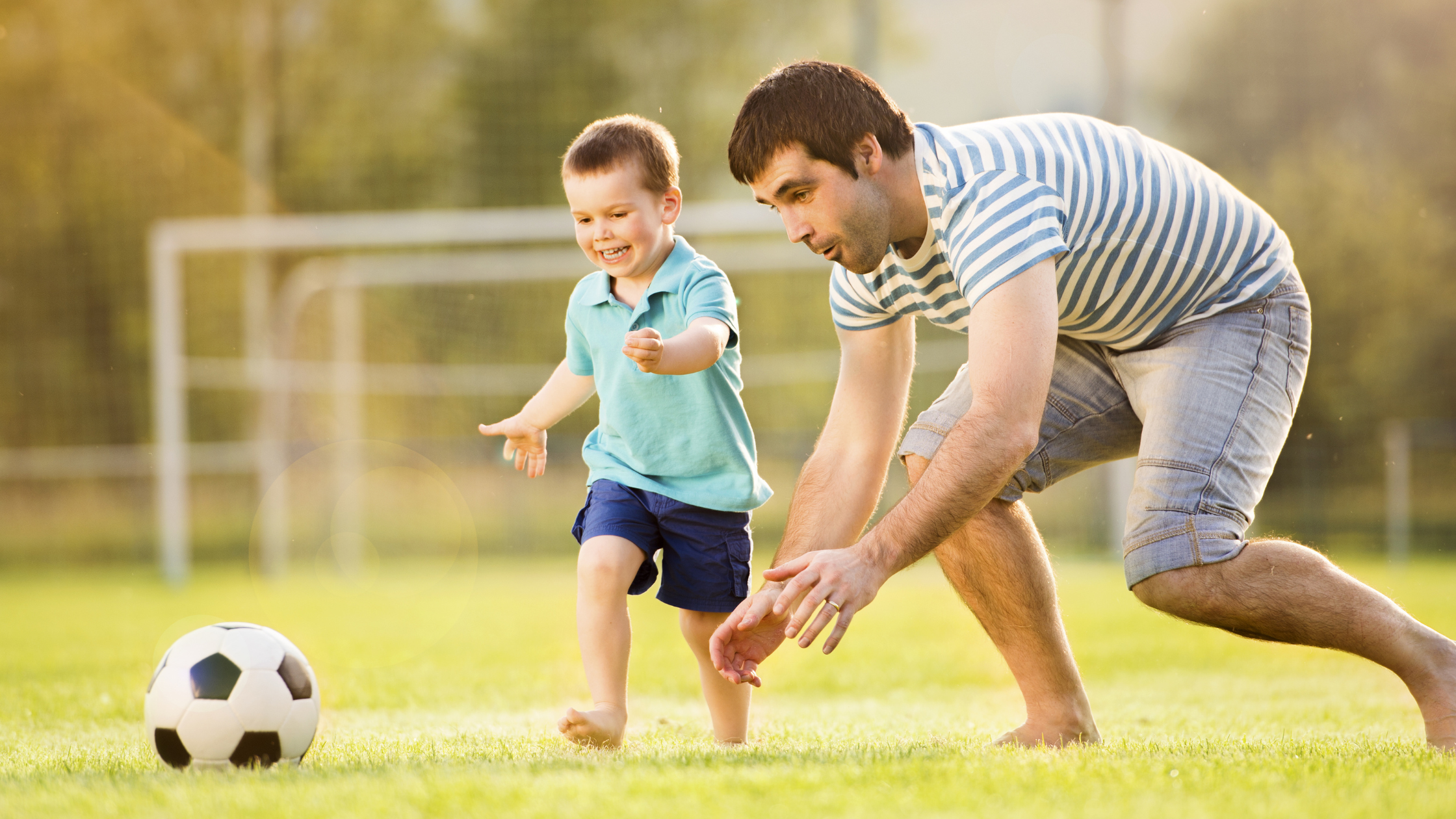Father’s Day During Divorce Father and Son playing soccer